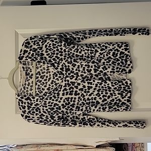 Loft leopard animal print light weight cardigan sweater